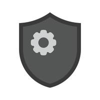 Shield Settings Flat Greyscale Icon vector