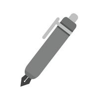 icono de pluma estilográfica plana en escala de grises vector
