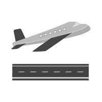 Aeroplane Flat Greyscale Icon vector