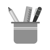 Stationery Holder Flat Greyscale Icon vector