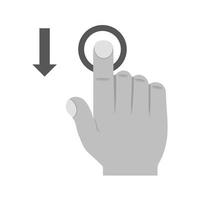 Tap and Move Down Flat Greyscale Icon vector