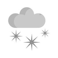 icono de escala de grises plana nevando vector