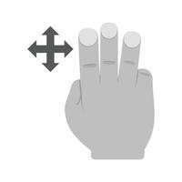 Three Fingers Move Flat Greyscale Icon vector