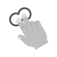 Two Fingers Tap Flat Greyscale Icon vector