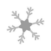 icono de copo de nieve plano en escala de grises vector