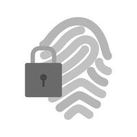 Fingerprint Lock Flat Greyscale Icon vector