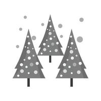 Snowing in trees Flat Greyscale Icon vector