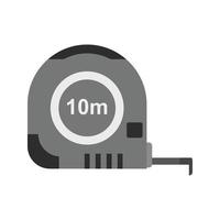 Measurement Tape Flat Greyscale Icon vector