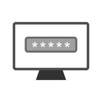 System Password Flat Greyscale Icon vector