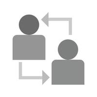 Connected Users Flat Greyscale Icon vector