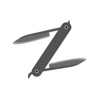 Double Blade Flat Greyscale Icon vector