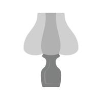 Table Lamp Flat Greyscale Icon vector