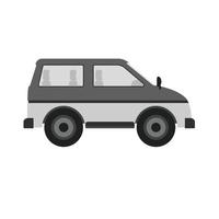 minivan icono plano en escala de grises vector