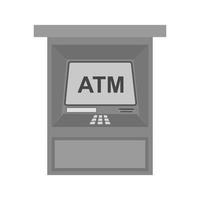 ATM Machine Flat Greyscale Icon vector