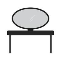 Table Mirror Flat Greyscale Icon vector