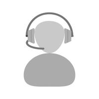 Call Center Agent Flat Greyscale Icon vector