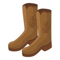 Cowboy boots icon, isometric style vector