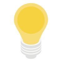 Retro light bulb icon, isometric style vector
