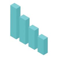 Graph bars icon, isometric style vector