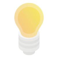 Light bulb icon, isometric style vector