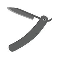 Straight Razor II Flat Greyscale Icon vector