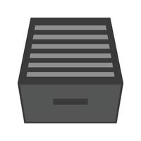 cajón de archivos icono en escala de grises plana vector