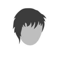 Hairstyle II Flat Greyscale Icon vector