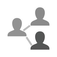 Connected Users I Flat Greyscale Icon vector