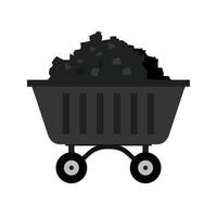 Coal Mine Flat Greyscale Icon vector