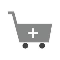 Add Shopping Cart Flat Greyscale Icon vector