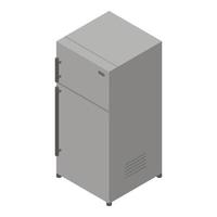 Grey fridge icon, isometric style vector