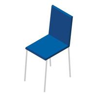 icono de silla azul, estilo isométrico vector