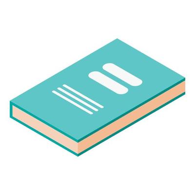 Green book icon, isometric style