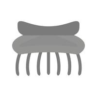 pinza para el cabello i icono plano en escala de grises vector