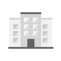 Residential Plaza Flat Greyscale Icon vector