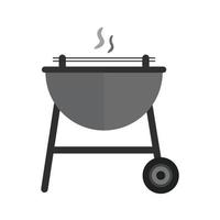 icono de barbacoa plana en escala de grises vector