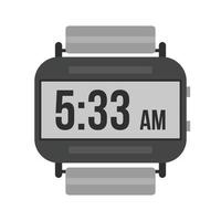 reloj de pulsera icono plano en escala de grises vector