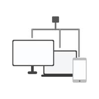 Connected Devices Flat Greyscale Icon vector