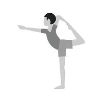 Yoga Pose II Flat Greyscale Icon vector