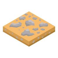 Sand rock soil icon, isometric style vector