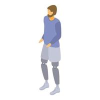 Man leg amputation icon, isometric style vector