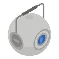 Camera robot icon, isometric style vector