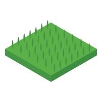 icono de suelo de planta verde, estilo isométrico vector