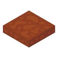 Dirt red soil icon, isometric style vector