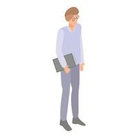 It manager icon, isometric style vector