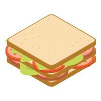 Tomato toast icon, isometric style vector