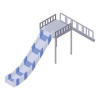 Modern water park slide icon, isometric style vector