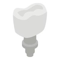 Tooth implant icon, isometric style vector