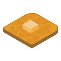 icono de mantequilla tostada, estilo isométrico vector