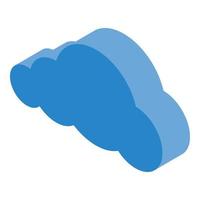 Blue data cloud icon, isometric style vector